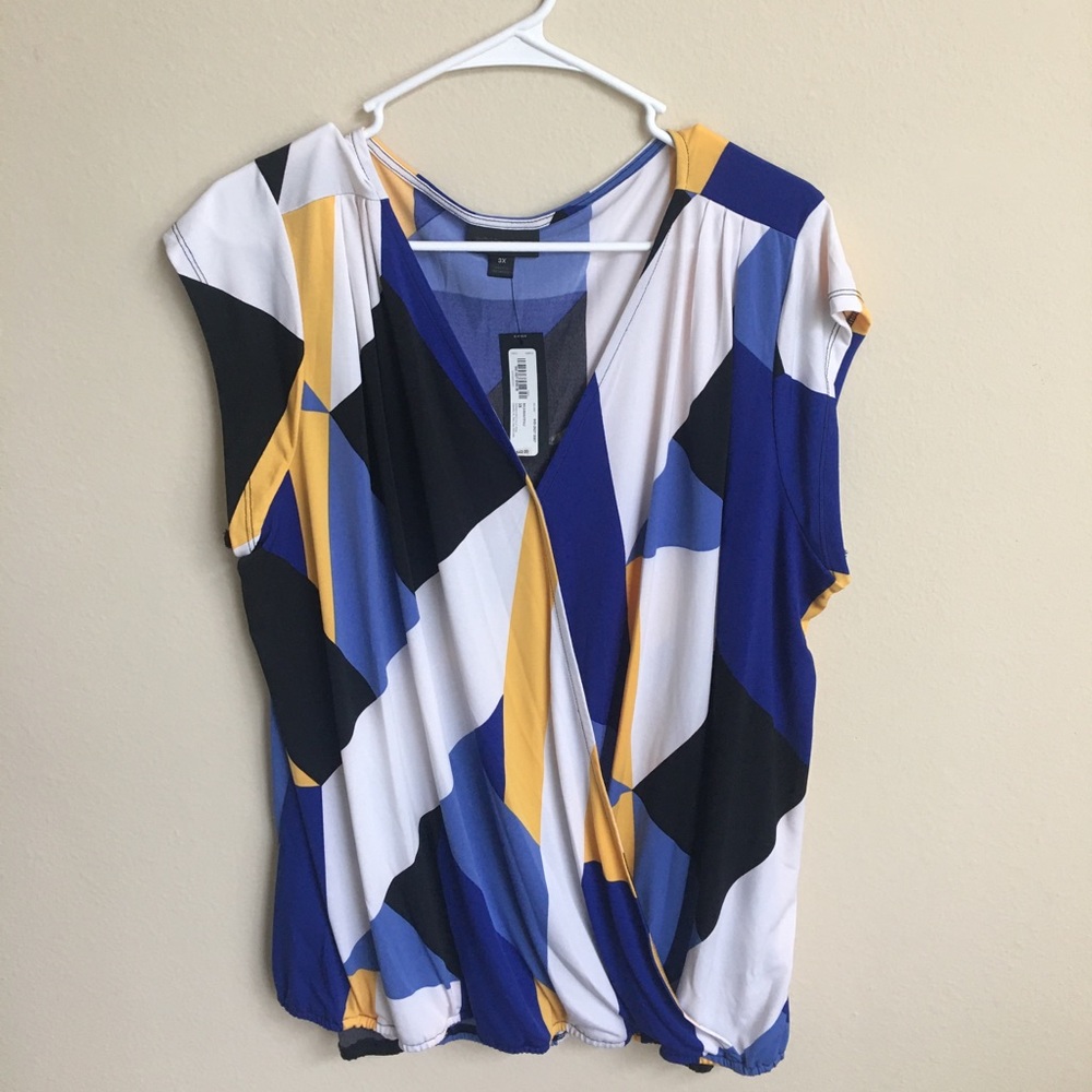 Worthington Wrap Top- Multicolor - 3X